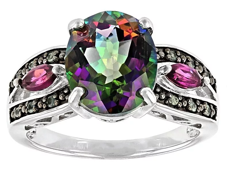 JTV Sterling Silver Mystic Topaz Orissa Alexandrite Rhodolite