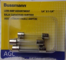 Bussman BP/CB-5-RP Low Amp Glass Tube Fuse Assortment 1/4" x 1-1/4" Brand New