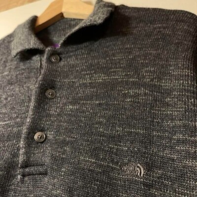 THE NORTH FACE PURPLE LABEL men's merino field stripe polo sweater