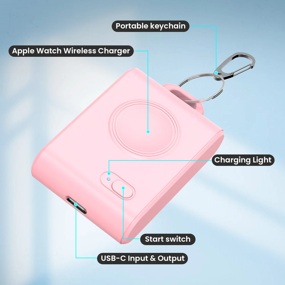 Power Bank for Apple Watch Magnetic Travel Smart iWatch Charger Universal Pink Power Bank for Apple Watch Magnetic Travel Smart iWatch Charger Universal Pink