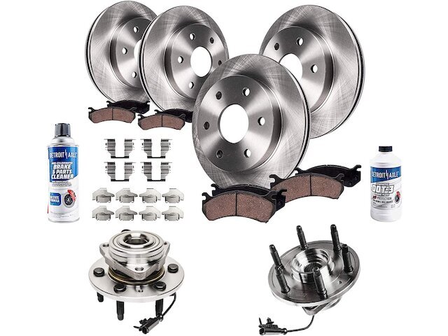 For Chevrolet Tahoe Brake Pad and Rotor and Wheel Hub Kit Detroit Axle 44253JHZS
