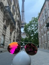 VINTAGE Women Sunglasses GAFAS BIG TECHNO JADORE Mirror Metal SHADZ OVERSIZED