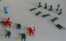 MPC CIVIL WAR SOLDIERS W/ INDIANS DETAILED VINTAGE TOY FIGURES.