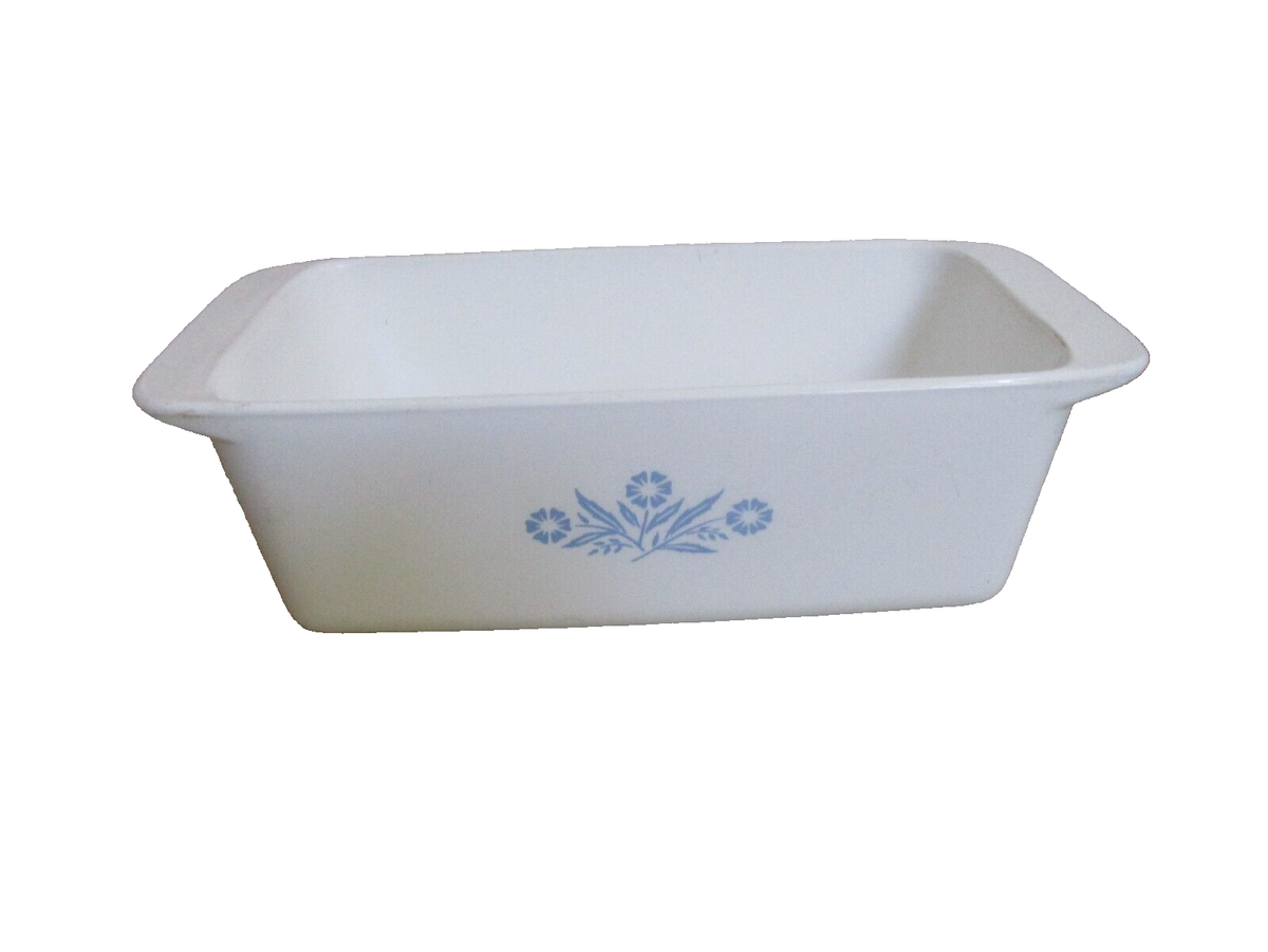 Corning Ware Blue Cornflower Bread Loaf Pan Quart P-315 USA