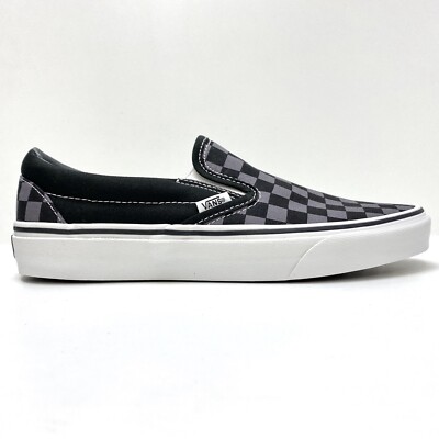 VANS KLASSISCHE SLIP ON CHECKERBOARD TRAINER SCHWARZ & ZINNGRAU