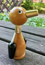 Saltbox and Pepperbox Vintage USSR UKRAINE wooden PINGUIN 1970s