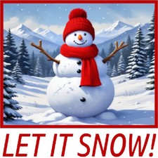 30 Custom Red Let It Snow Art Personalized Address Labels