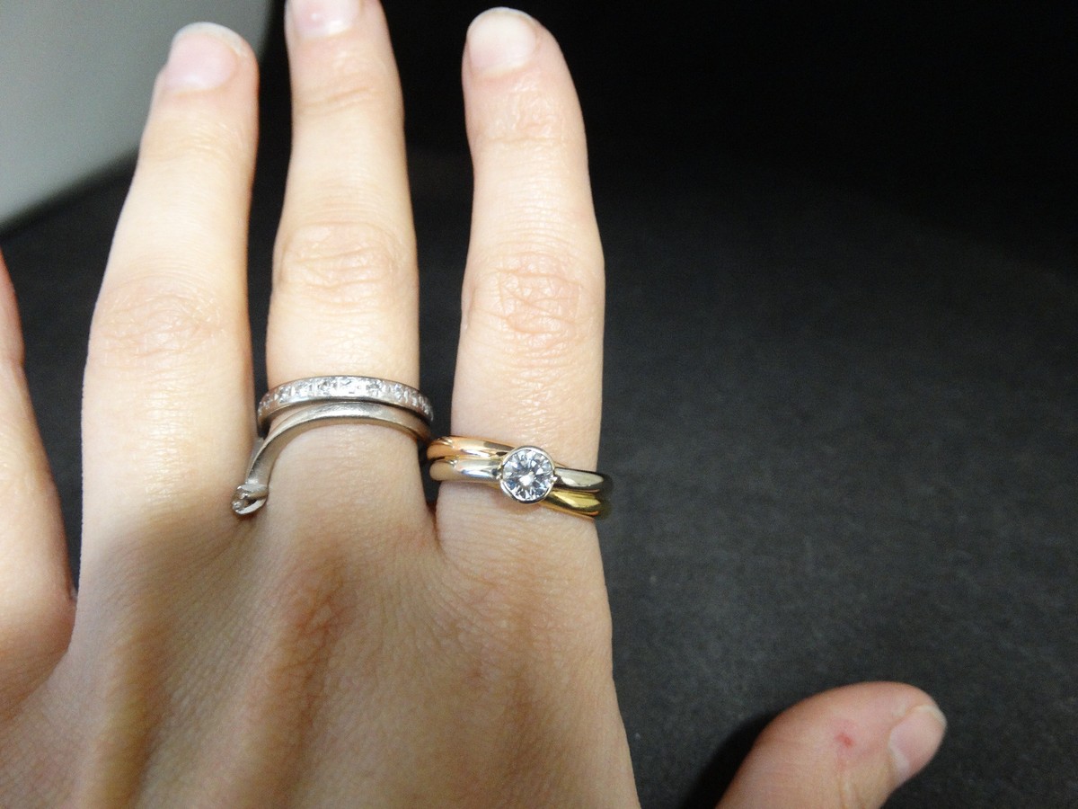18k Cartier Tricolor Diamond Bezel Ring Size 6.5 | eBay
