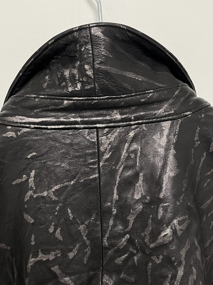 John Varvatos Black Crinkled Leather Jacket. Size EU 48 USA John Varvatos Black Crinkled Leather Jacket. Size EU 48 USA