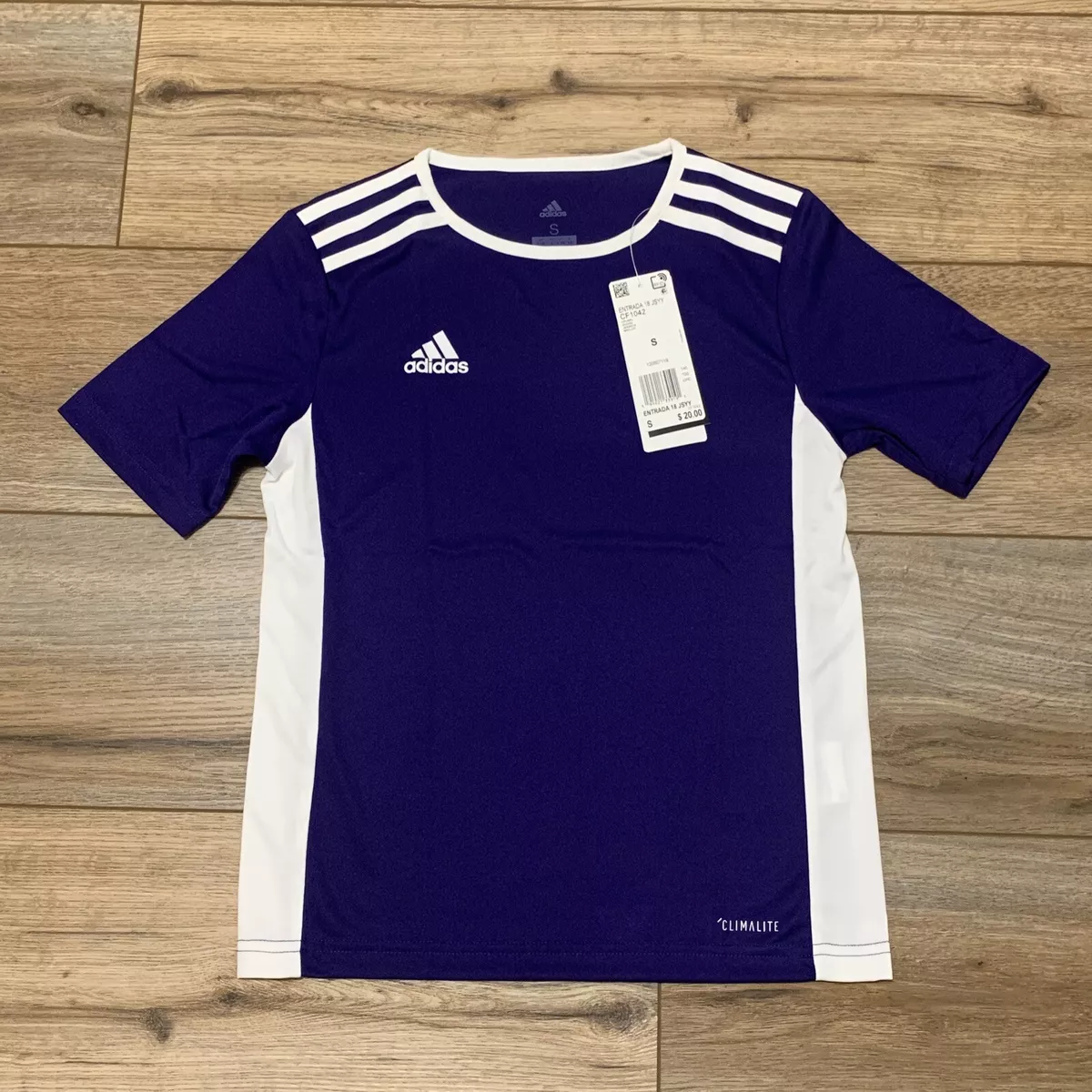 Adidas Youth Entrada 18 Sport Jersey SZ Small Soccer Purple/White Climalite  | eBay