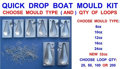 QUICK DROP BOOT FORM KIT FÜR MEER ANGELSCHNUR GEFLOCHTEN DORSCH RIGS BLEI GEWICHTE KÖDER