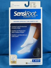 SENSIFOOT Diabetic Socks 110851 BLACK CREW STYLE Jobst MEN 6-8, WOMEN 7-9, Sz S