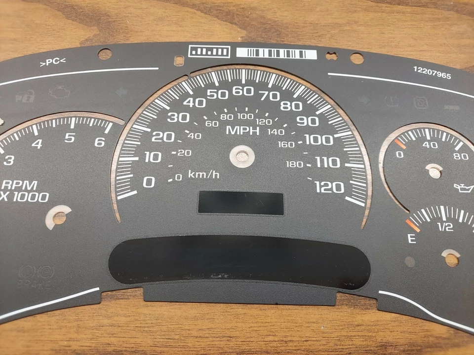 100 GM Gauge Face Overlay Silverado Sierra Instrument Clusters 03 04 05 OEM  - Image 3 of 3