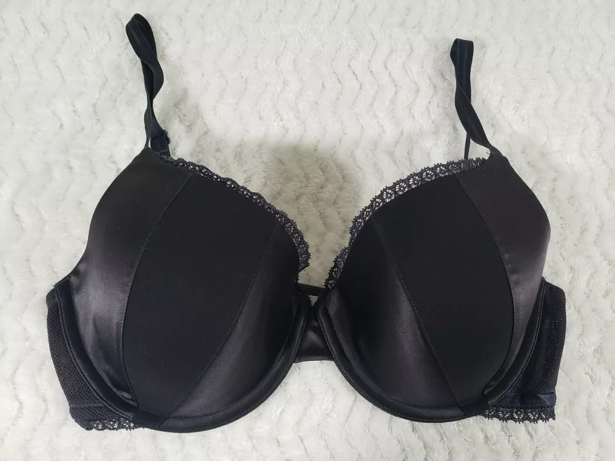 Calvin Klein Women's Bra Size 34D Dark Grey & Black With Lace