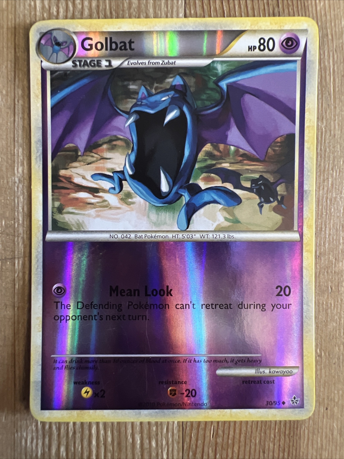 Golbat - 30/95 - Uncommon - Reverse Holo LP, English Pokemon Unleashed