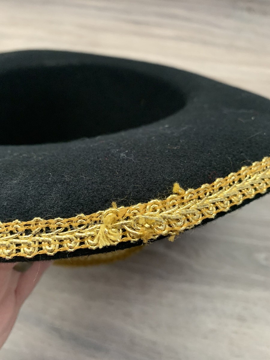 VTG Yehasso Black Wool Gold Sequin Embelleshed Festival Hat  display picture 3