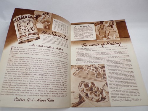 CLABBER GIRL Baking Book Vintage Cookbook 1930's Baking Powder Recipe Book - 第 2/5 張圖片