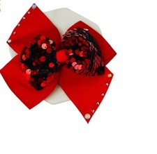 Cute Christmas HAIR BOW for Girls Toddlers Red Bow 4  Handmade New