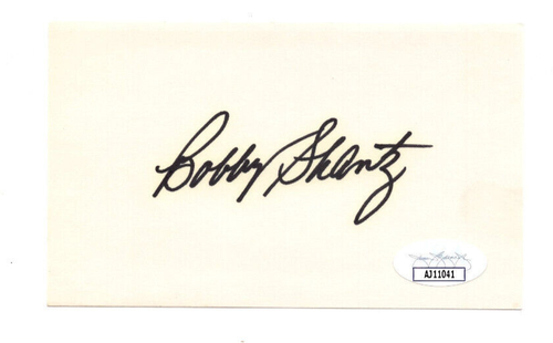 Bobby Shantz SIGNED 3X5 INDEX CARD 1952 MVP Philadelphia Athletics JSA💎COA - Picture 2 of 2