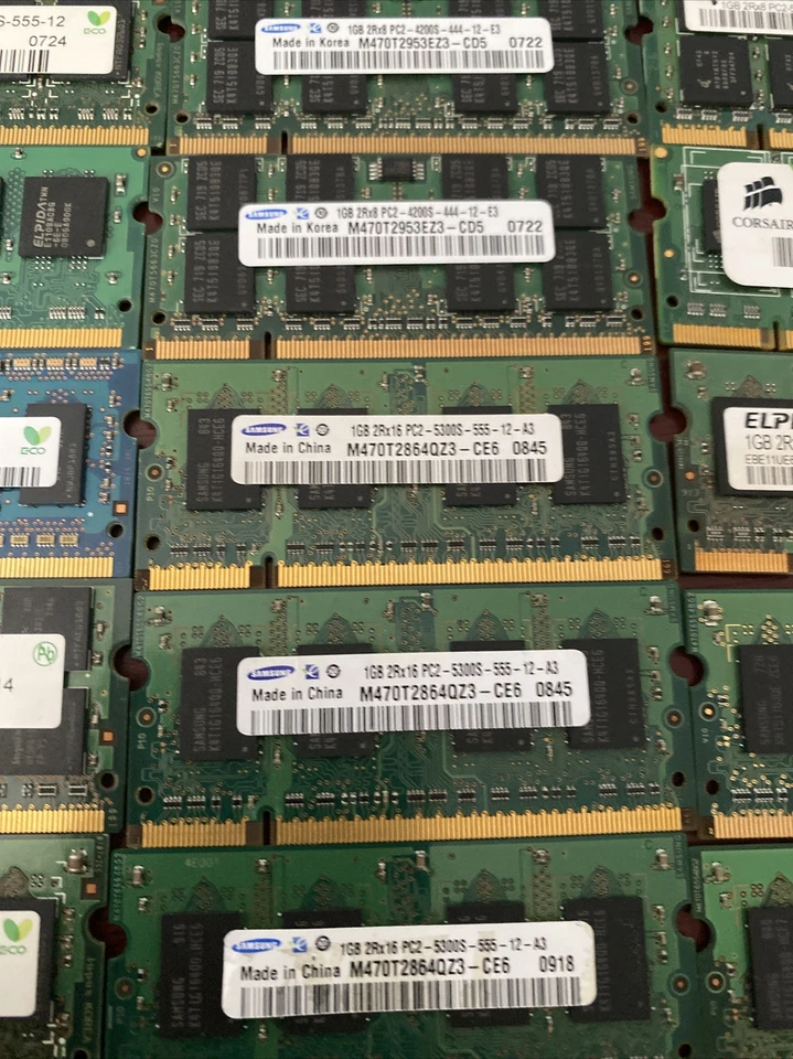 Working JOBLOT of laptop 15 x Laptop RAM - 512mb & 1GB Samsung/Corsair/Hynix - Image 3 of 4