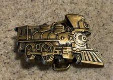 Brass Railroad Train Engine Belt Buckle 3x2 NEW