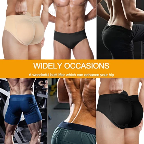 Herren gepolsterte Unterwäsche Slips Po-Lifter Verstärker Hüfte Body Shaper Hose Unterhose - Bild 7 von 27