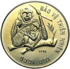 Vietnam - Coin - 10 Đồng Dong 1990 - Nature - Crested Gibbon - Uncirculated...