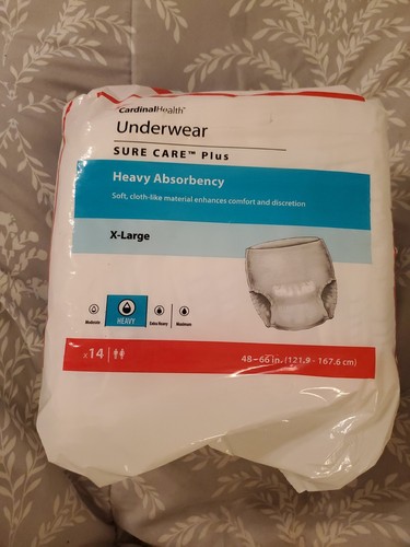 Covidien Sure Care Plus 1625 Adult Disposable Pull Up Underwear Diapers XL 14 Ct - 第 1/4 張圖片