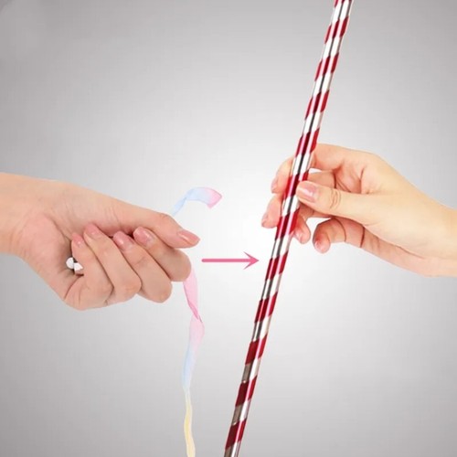 Zaubertrick Erscheinender Stock Zauberstab Requisite Schwarz & Silber T3 - Bild 5 von 7