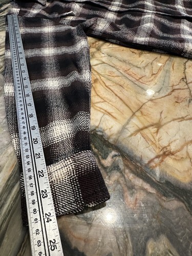 Orvis Men Small Women’s Medium Heavy Cotton Twill Flannel Shirt Jacket Brown/Blk - Picture 11 of 13