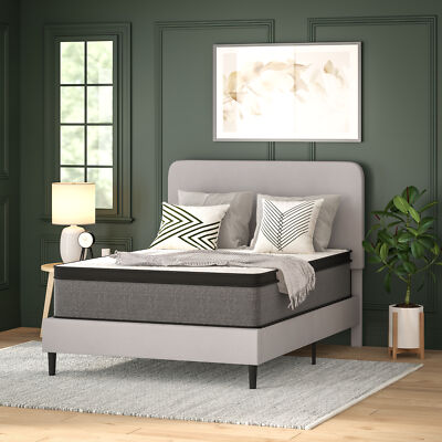Capri Comfortable Sleep Euro Pillow Top 13 Inch CertiPUR-US Certified Hybrid ...