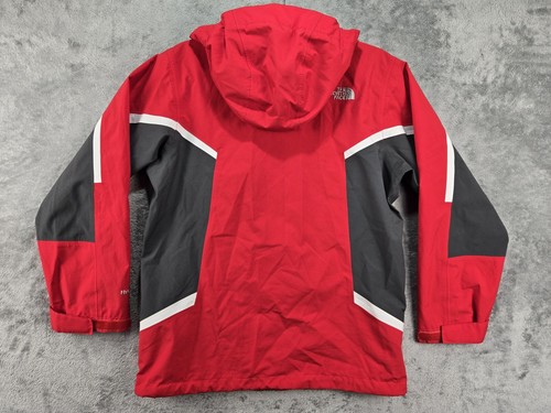 The North Face Youth Hyvent Windbreaker Hooded Rain Jacket Sz L 14-16 Red Gray - Picture 20 of 24