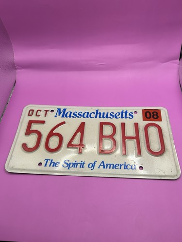 Massachusetts License Plate 564 BHO Spirit of America MA USA Authentic September