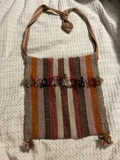 Woven Peruvian 100 Organic Wool Shoulder Crossbody Bag Boho Hippie Festival