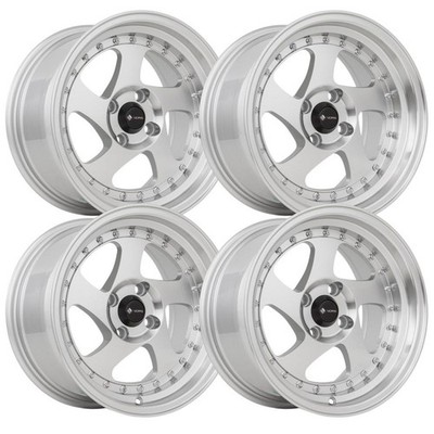 (Set-4) Vors VR2 15x8 4x98 Silver Machined 20mm Wheels Rims 15 Inch