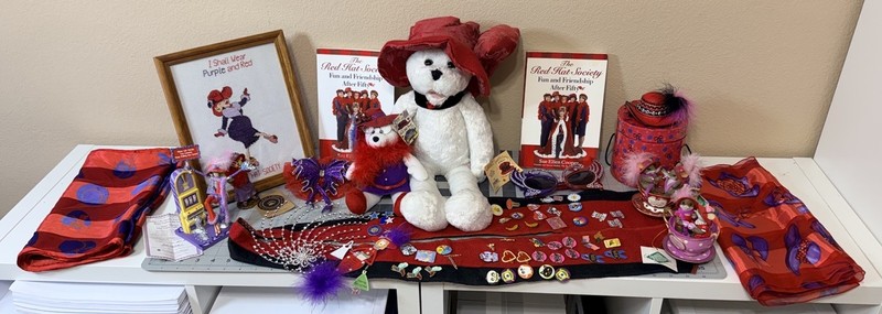 Lot Of Red hat society books and memorabilia