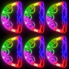 LED Tambourine 6-Pack - Flashing Musical Toys for Kids, Teens & Adults