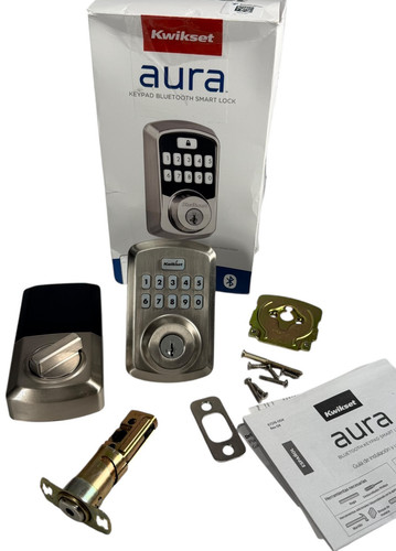 Kwikset Aura Satin Nickel Single Cylinder Electronic Bluetooth Keypad Smart Lock