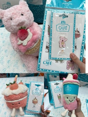Jellycat Shanghai Exclusive Strawberry Cake Leola Bear+Peach Cake+