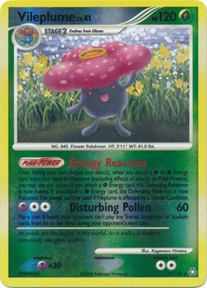 Vileplume - 45/146 - Rare - Reverse Holo Lightly Played Legends Awakened