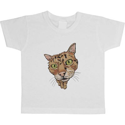 ''Ginger Tabby Katze mit grünen Augen'' Kinder / Kinder Baumwolle T-Shirts (TS053893)