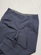 Brooks Brothers Brooksease Pants Men  s Navy Blue Wool Pleated Trouser