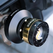 NRG SHORT HUB+GEN 2.0 QUICK RELEASE BLACK+GOLD CHROME FOR S13 S14 300ZX 200SX