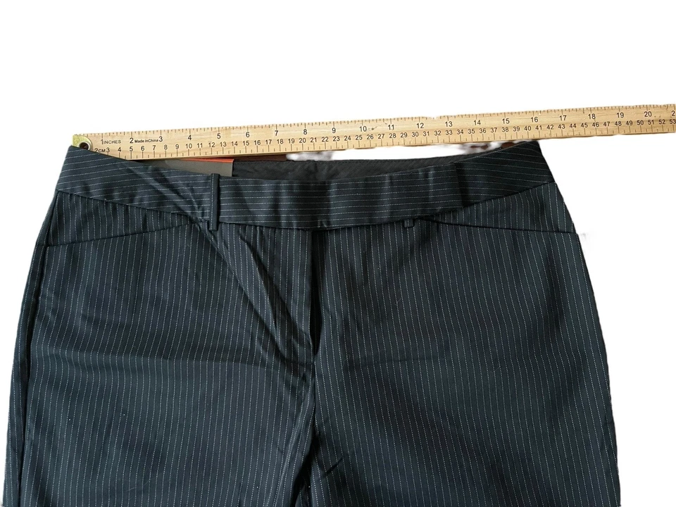 Pantalón de vestir Merona negro a rayas contorno talla 10 oficina trabajo NUEVO Foto 3 de 4