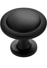 30 Pack 1-1/4 Inch Matte Black Zinc Euro-Style Cabinet Knobs, Drawer Pulls