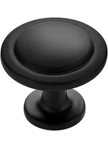30 Pack 1-1/4 Inch Matte Black Zinc Euro-Style Cabinet Knobs, Drawer Pulls