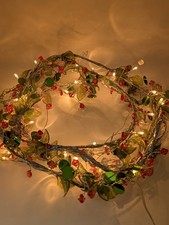 Marks And Spencer Jewelled Berry Christmas garland lights 1.8m Red White Green