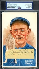 Johnny Evers PSA DNA Coa Signed Perez Steele Postcard Cut Autograph