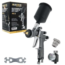 Master Elite PRO-22 HVLP Touch Up Spray Gun, 1.0mm Tip, Air Pressure Regulator