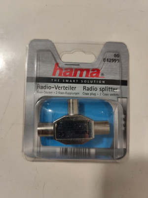 Hama Antenna HQ Radio Splitter Verteiler Koax/2xKoax M/W 1 zu 2 Solide